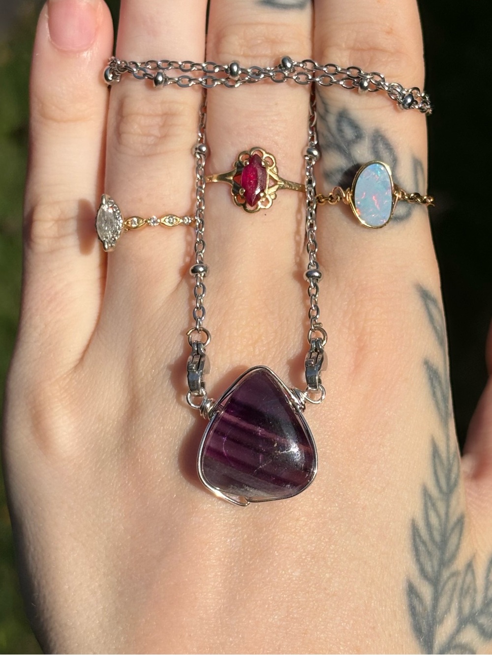Flourite interchangeable necklace